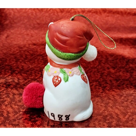Cat Porcelain Bell Ornament Christmas Ring-A-Lings BOA 1988 Hat Scarf Fluff Tail - Picture 5 of 11
